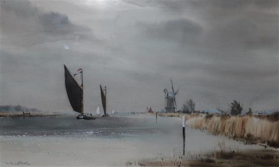 Leslie Moore, watercolour, Norfolk, 42 x 62 cms